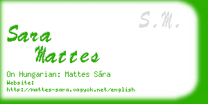 sara mattes business card